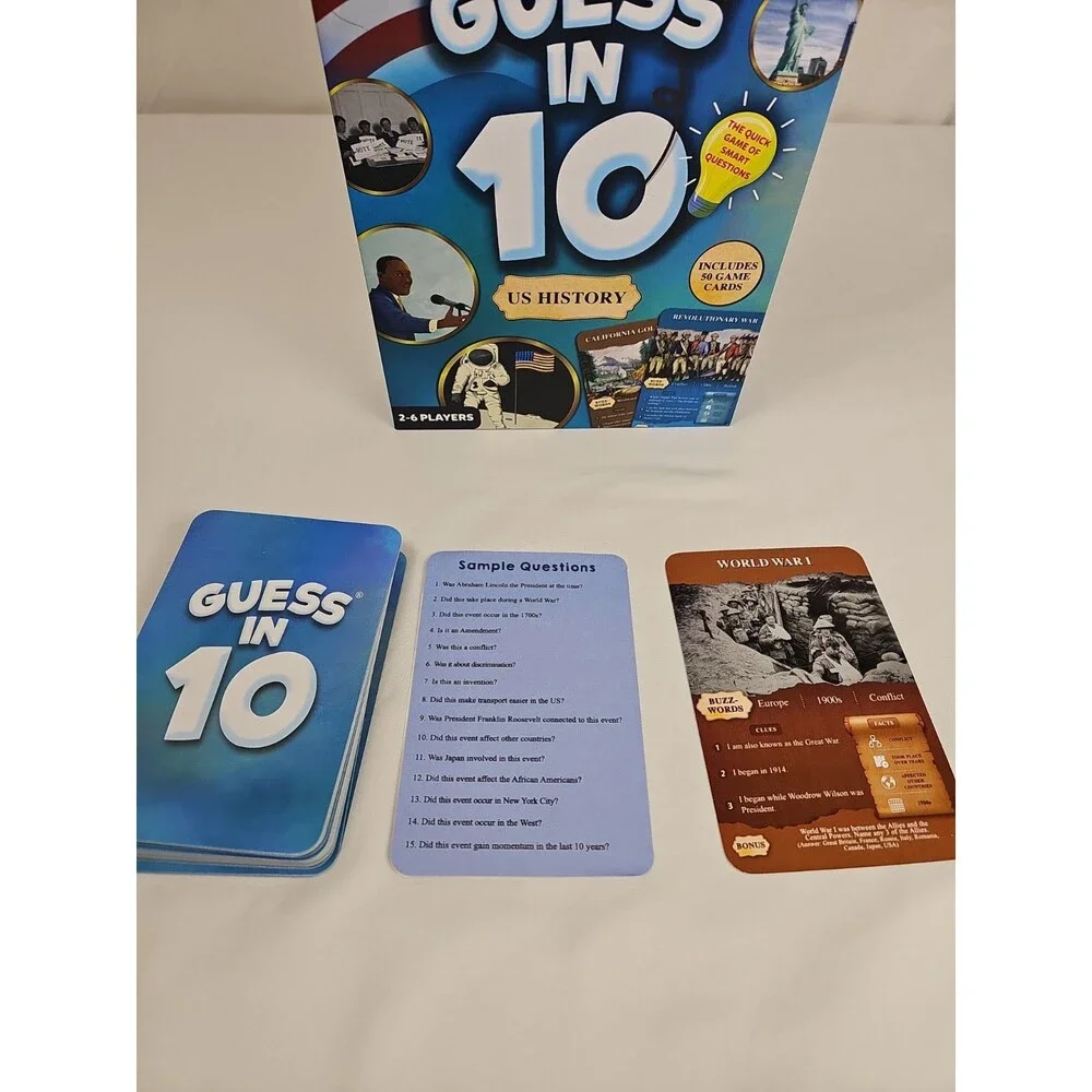 Skillmatics Guess in 10 US History Educational Card Game 2-6 Players Ages 8+
